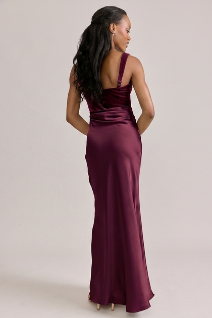 Marlowe Satin + Velvet Dress | Made To Order | Burgundy Velvet / Cabernet Satin