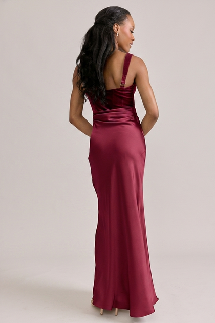 Marlowe Satin + Velvet Dress | Made To Order | Romantic Rose Velvet / Berry Satin