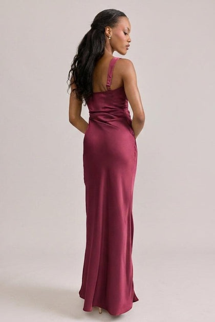 Marlowe Satin Dress | Made To Order | Berry