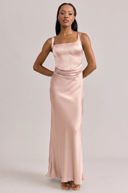 Marlowe Satin Dress | Made To Order | Blush
