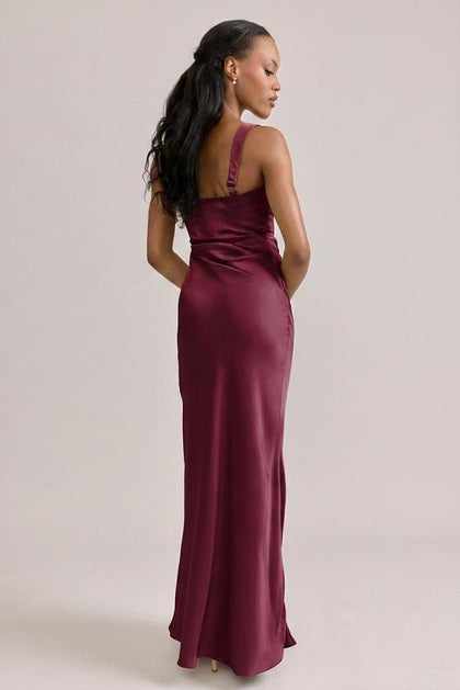 Marlowe Satin Dress | Made To Order | Cabernet