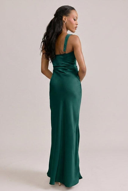 Marlowe Satin Dress | Made To Order | Classic Emerald