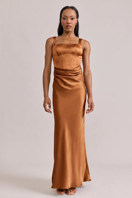 Marlowe Satin Dress | Made To Order | Copper