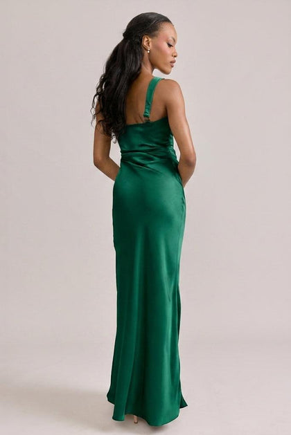 Marlowe Satin Dress | Made To Order | Emerald