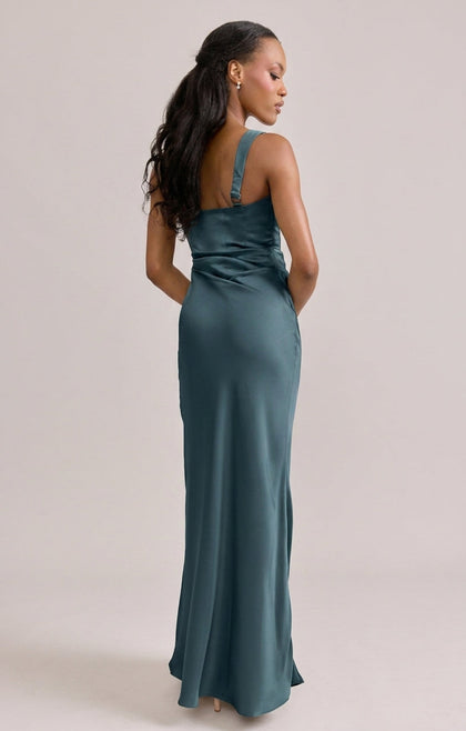 Marlowe Satin Dress | Made To Order | Eucalyptus