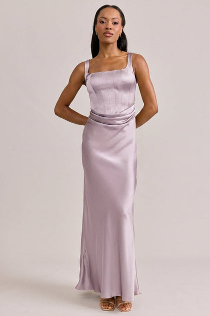 Marlowe Satin Dress | Made To Order | Lilac