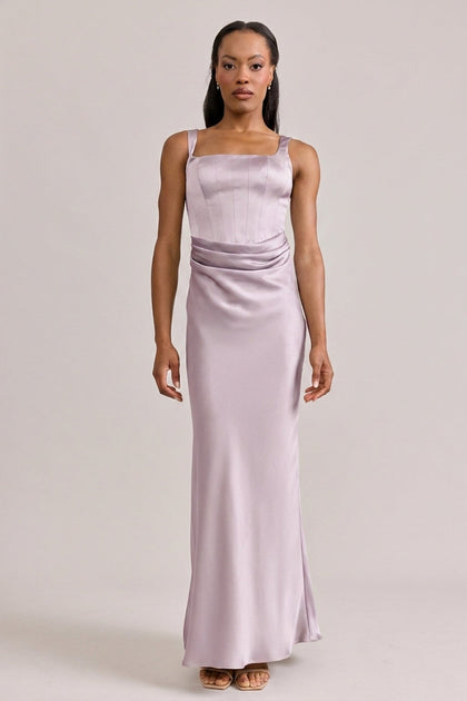 Marlowe Satin Dress | Made To Order | Lilac