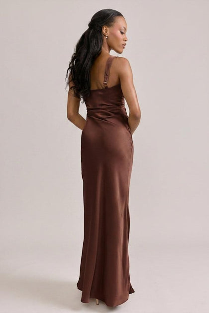 Marlowe Satin Dress | Made To Order | Mahogany