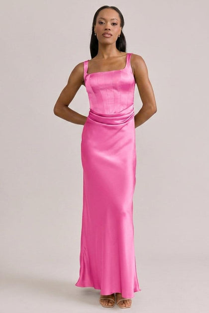 Marlowe Satin Dress | Made To Order | Malibu Pink