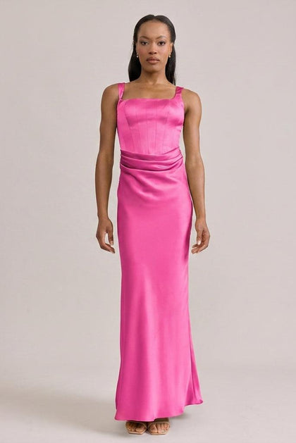 Marlowe Satin Dress | Made To Order | Malibu Pink