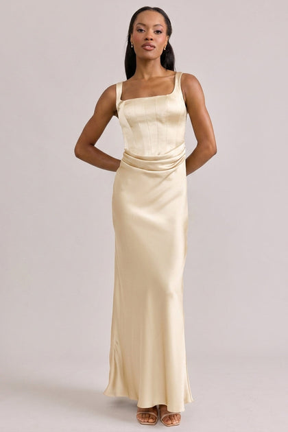 Marlowe Satin Dress | Made To Order | Yellow