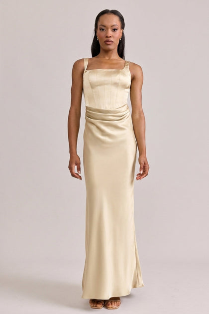 Marlowe Satin Dress | Made To Order | Yellow