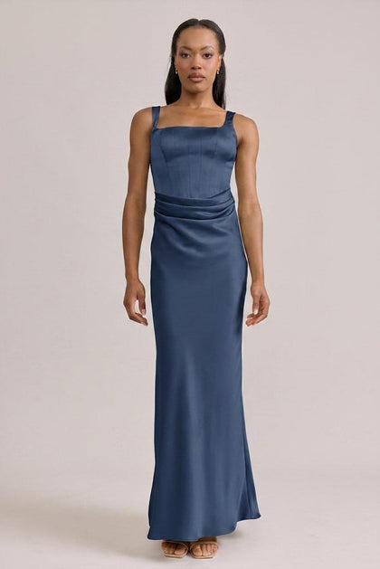 Marlowe Satin Dress | Made To Order | Romantic Blue