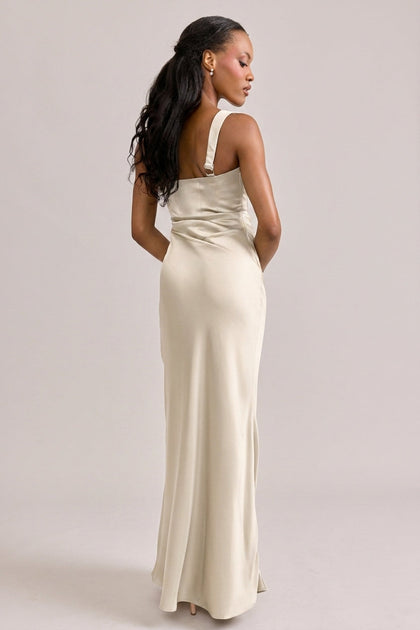 Marlowe Satin Dress | Made To Order | Soft Champagne