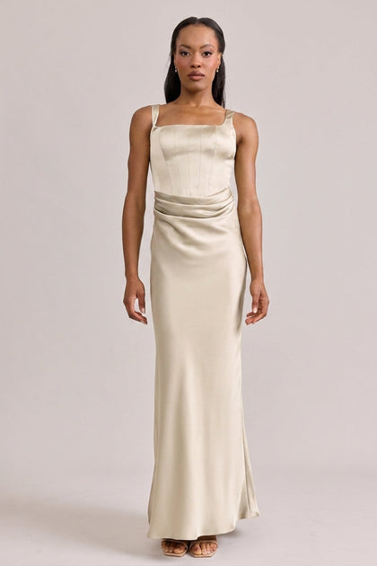 Marlowe Satin Dress | Made To Order | Soft Champagne