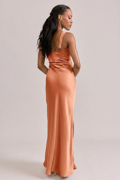 Marlowe Satin Dress | Made To Order | Tangerine