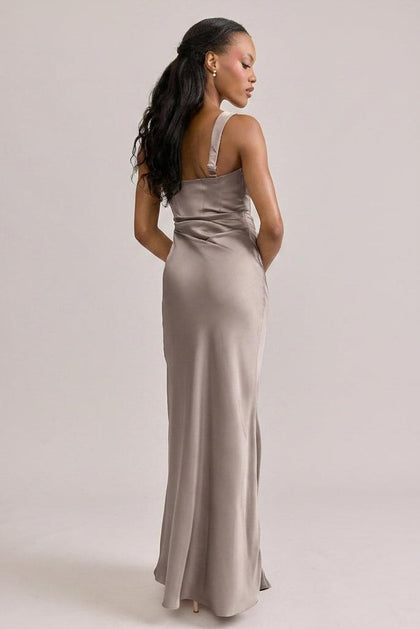 Marlowe Satin Dress | Made To Order | Taupe