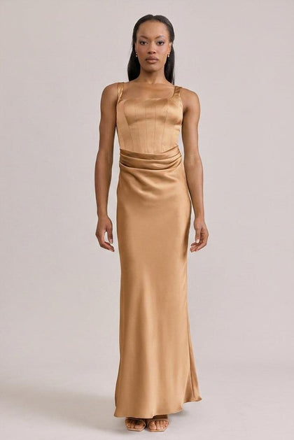 Marlowe Satin Dress | Made To Order | Toffee