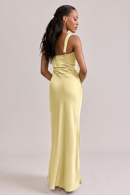 Marlowe Satin Dress | Made To Order | Yellow