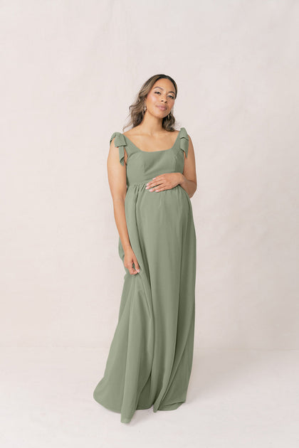 Maternity Bowie Chiffon Dress | Made To Order | Moss