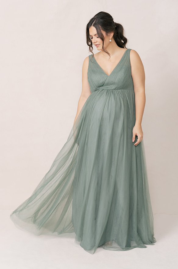 Maternity Jamie Tulle Dress | Made To Order Eucalyptus Maternity Jamie Tulle Dress | Made To Order Eucalyptus