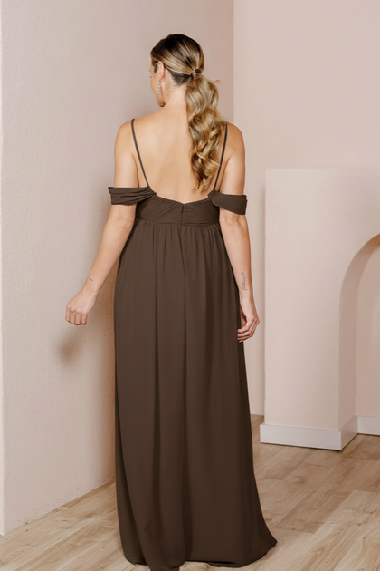 Maternity Kennedy Chiffon Convertible Dress | Made To Order | Espresso