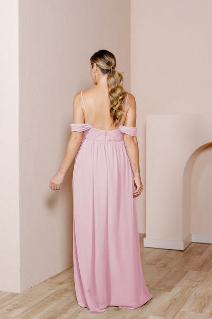 Maternity Kennedy Chiffon Convertible Dress | Made To Order | Blush Pink