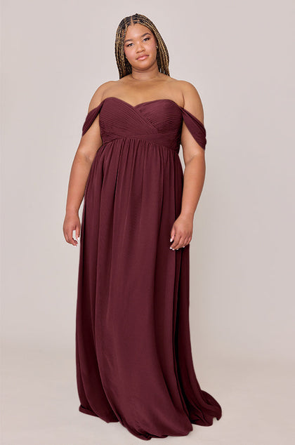 Maternity Kennedy Chiffon Convertible Dress | Made To Order | Cabernet