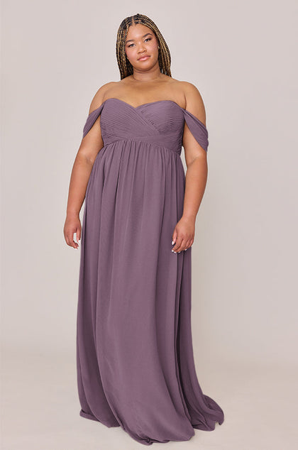 Maternity Kennedy Chiffon Convertible Dress | Made To Order | Dusty Purple