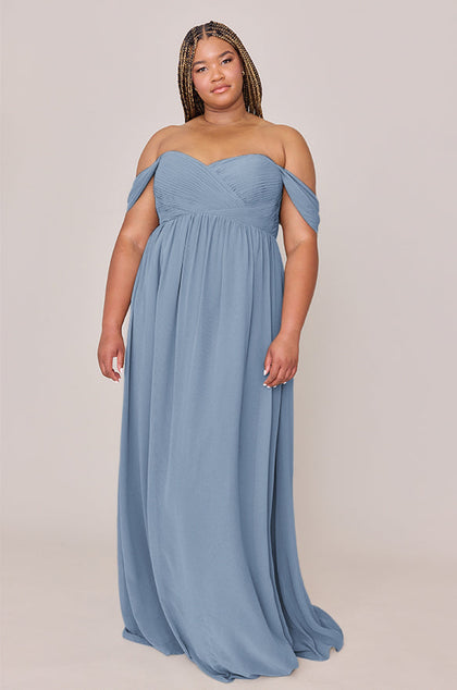 Maternity Kennedy Chiffon Convertible Dress | Made To Order | French Blue