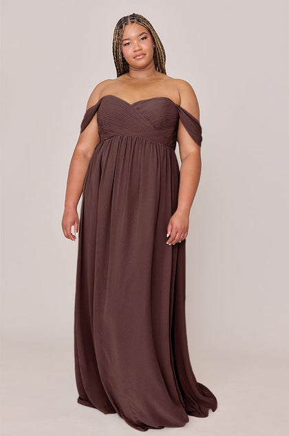 Maternity Kennedy Chiffon Convertible Dress | Made To Order | Mahogany