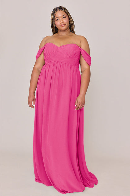 Maternity Kennedy Chiffon Convertible Dress | Made To Order | Malibu Pink
