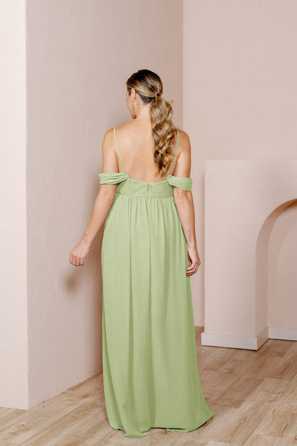 Maternity Kennedy Chiffon Convertible Dress | Made To Order | Matcha