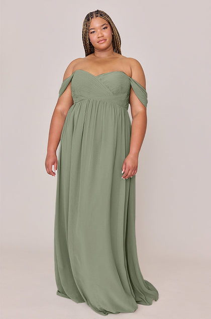 Maternity Kennedy Chiffon Convertible Dress | Made To Order | Moss