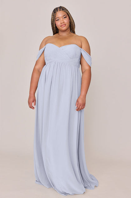 Maternity Kennedy Chiffon Convertible Dress | Made To Order | Periwinkle