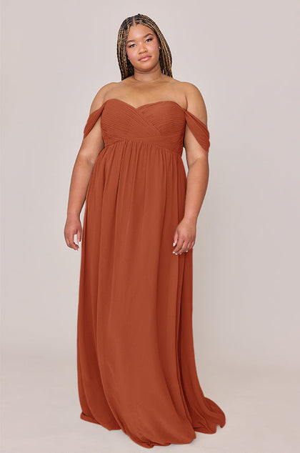 Maternity Kennedy Chiffon Convertible Dress | Made To Order | Rust