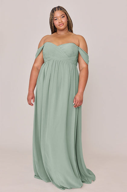 Maternity Kennedy Chiffon Convertible Dress | Made To Order | Sage