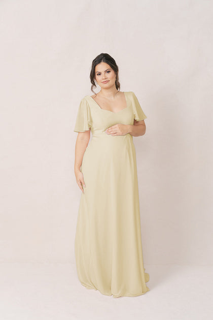 Maternity Madeline Convertible Chiffon Dress | Made To Order | Yellow