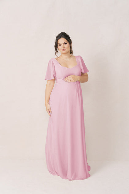 Maternity Madeline Convertible Chiffon Dress | Made To Order | Perfect Pink
