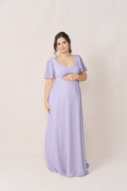 Maternity Madeline Convertible Chiffon Dress | Made To Order | Light Lavender