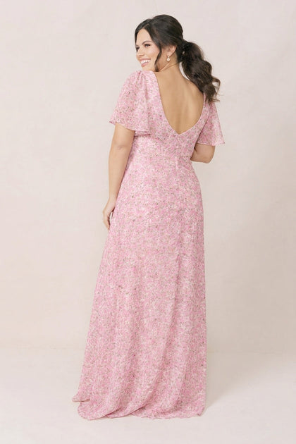 Maternity Madeline Convertible Chiffon Floral Print Dress | Made To Order | Perfect Pink Posey