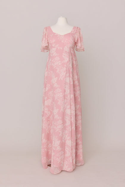 Maternity Madeline Convertible Chiffon Floral Print Dress | Made To Order | Blush Bouquet