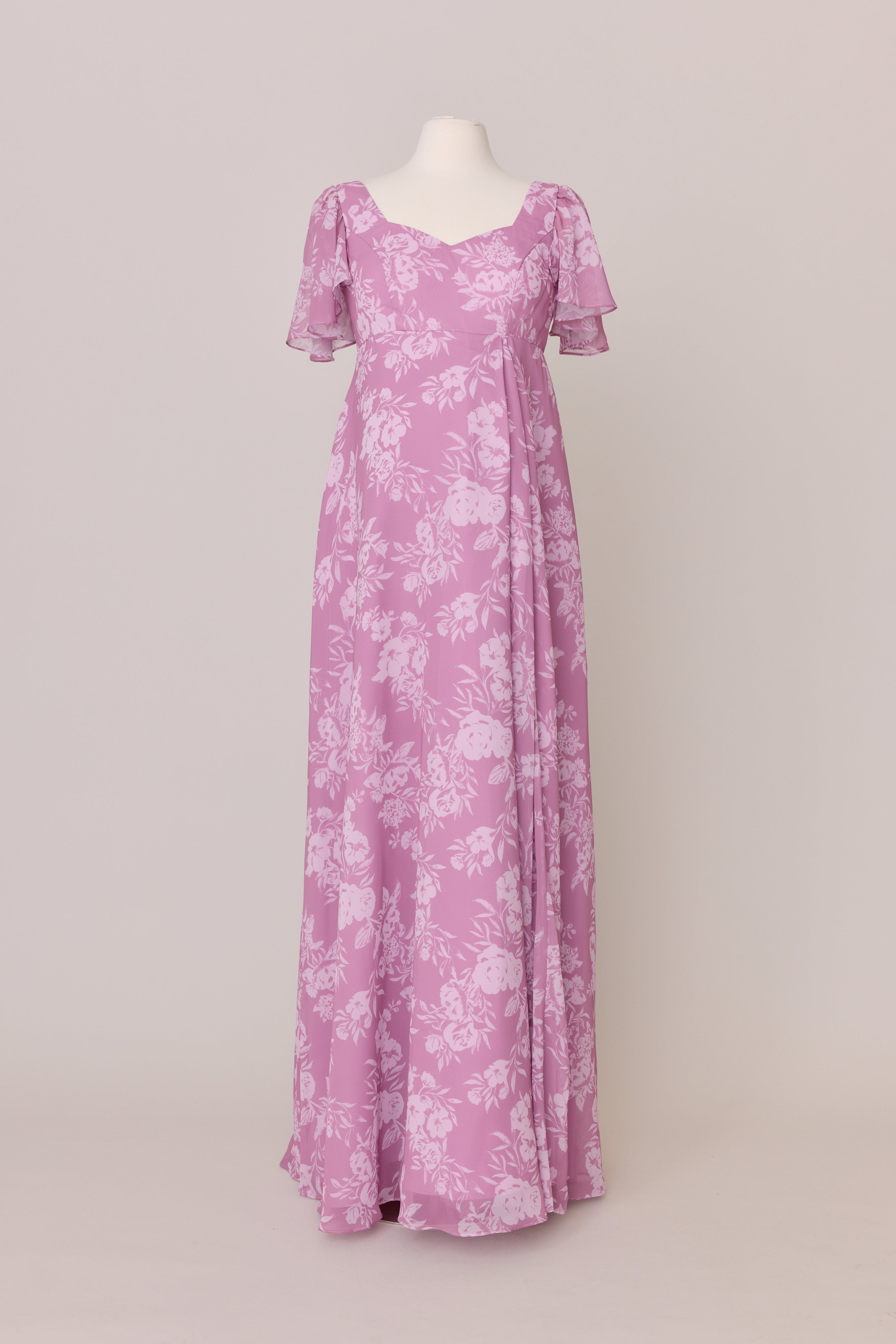 Madeline Convertible Chiffon Floral Print Dress | Made to Order Mauve Pink Bouquet Madeline Convertible Chiffon Floral Print Dress | Made to Order Mauve Pink Bouquet