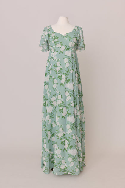 Maternity Madeline Convertible Chiffon Floral Print Dress | Made To Order | Sage Multi Bouquet