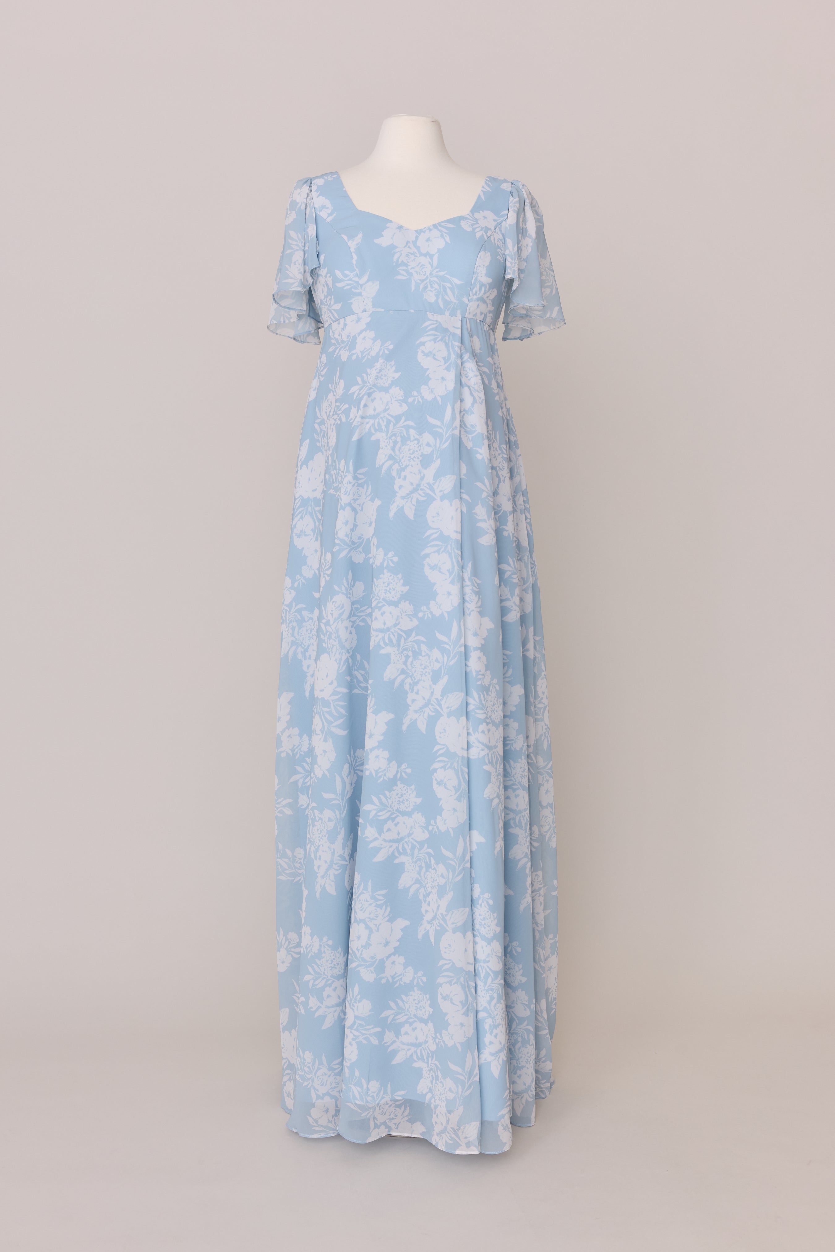 Maternity Madeline Convertible Chiffon Floral Print Dress | Made To Order Sky Blue Bouquet Maternity Madeline Convertible Chiffon Floral Print Dress | Made To Order Sky Blue Bouquet