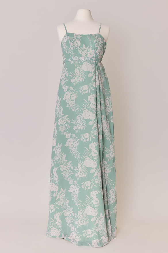 Maternity Nova Chiffon Floral Print Dress | Made To Order Sage and Champagne Bouquet Maternity Nova Chiffon Floral Print Dress | Made To Order Sage and Champagne Bouquet
