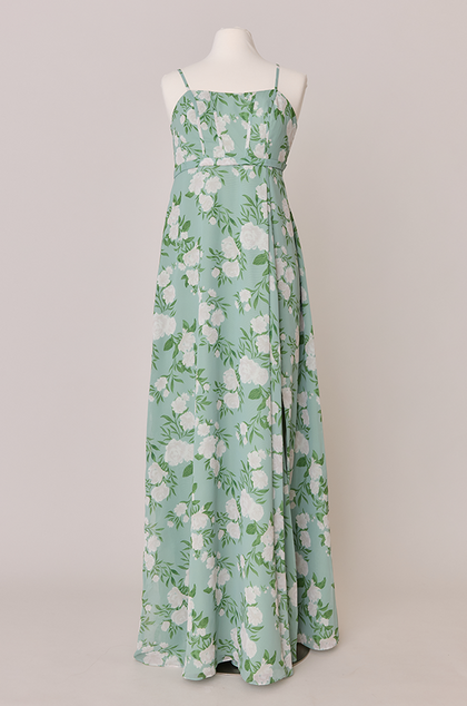 Maternity Nova Chiffon Floral Print Dress | Made To Order | Sage Multi Bouquet