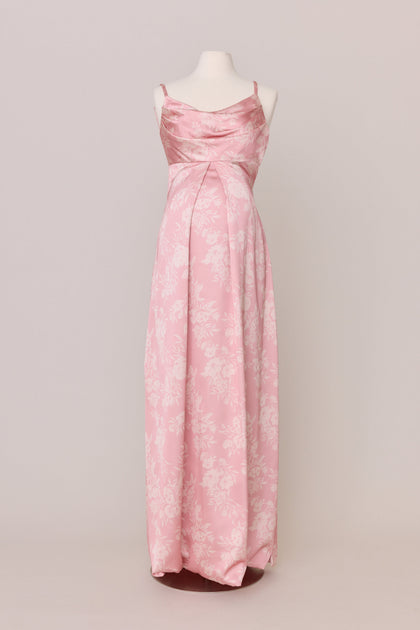 Maternity Skye Satin Floral Print Dress | Made To Order | Blush Bouquet