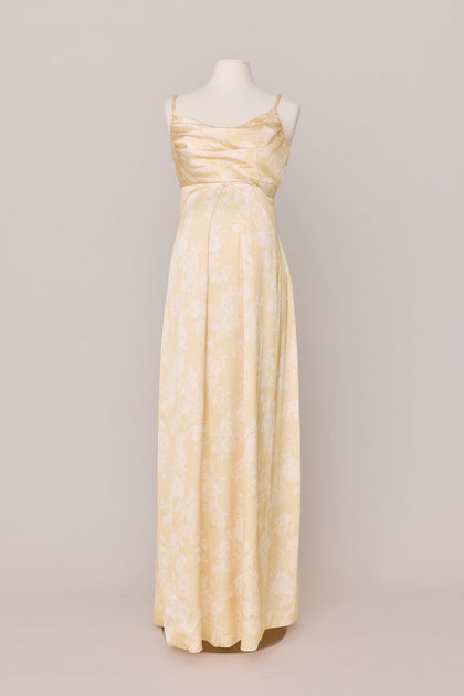 Maternity Skye Satin Dress | Made To Order | Pale Yellow