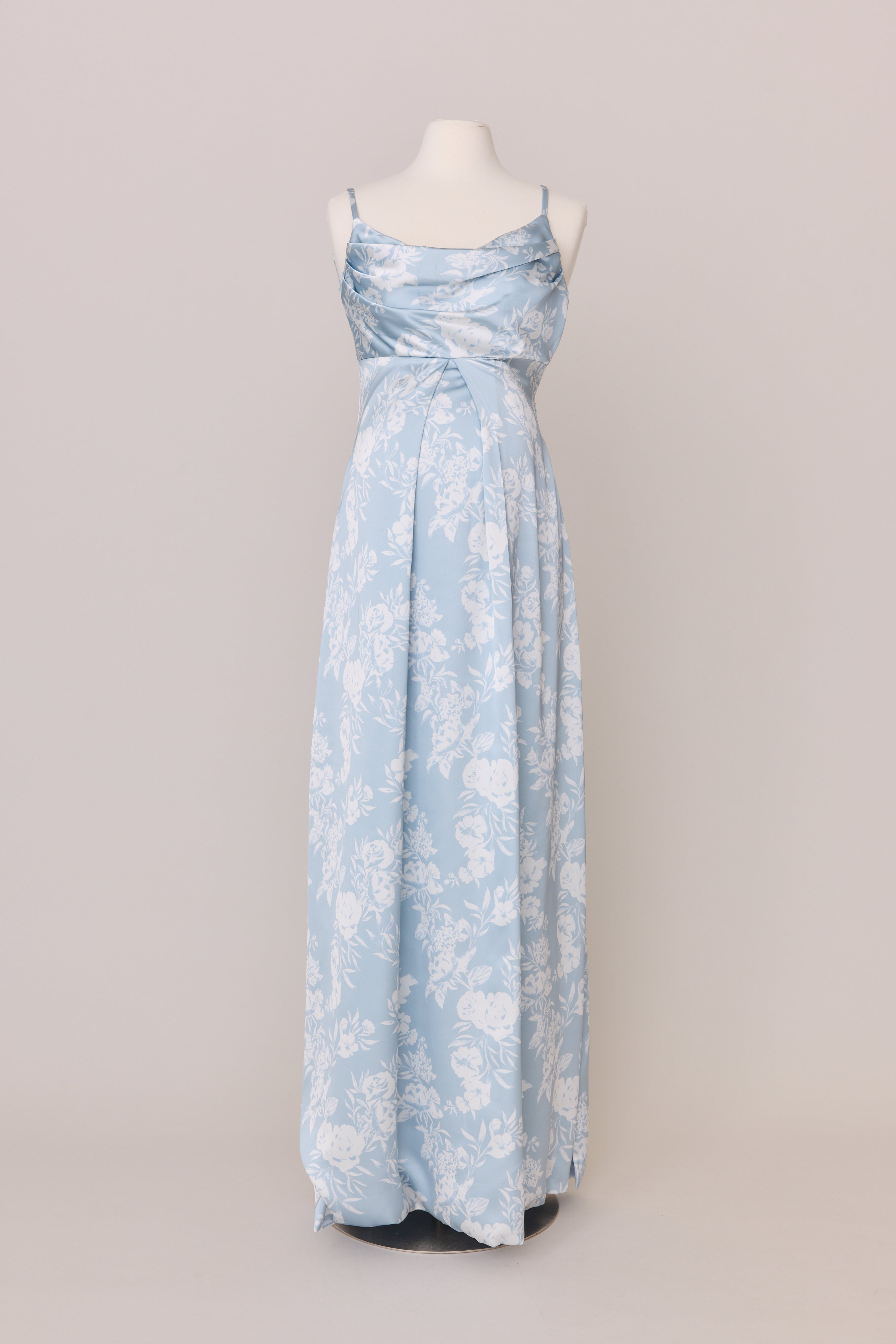 Maternity Skye Satin Floral Print Dress | Made To Order Indie Blue Bouquet Maternity Skye Satin Floral Print Dress | Made To Order Indie Blue Bouquet